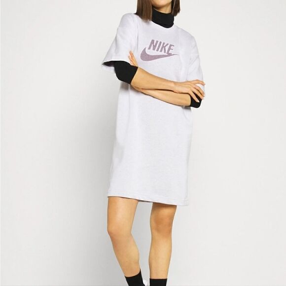 Nike Sportswear NSW Fleece Dress Platinum Gray New - Picture 6 of 14